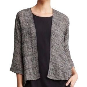 Eileen Fisher Strata Woven Linen Gauze Open Front Kimono Jacket Medium Casual